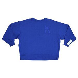 Calvin Klein CK Embroidered Crew Neck Women's Sweatshirt NWT Mazarine Blue